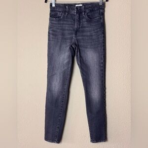 GOOD AMERICAN GOOD LEGS HIGH WAISTED BLACK SKINNY LEG JEANS 6 28 #54